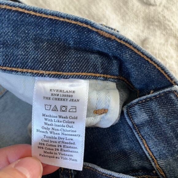 Everlane The Cheeky Jean Size 33 Tall Straight Leg Medium Wash Denim Minimalist - Picture 7 of 8